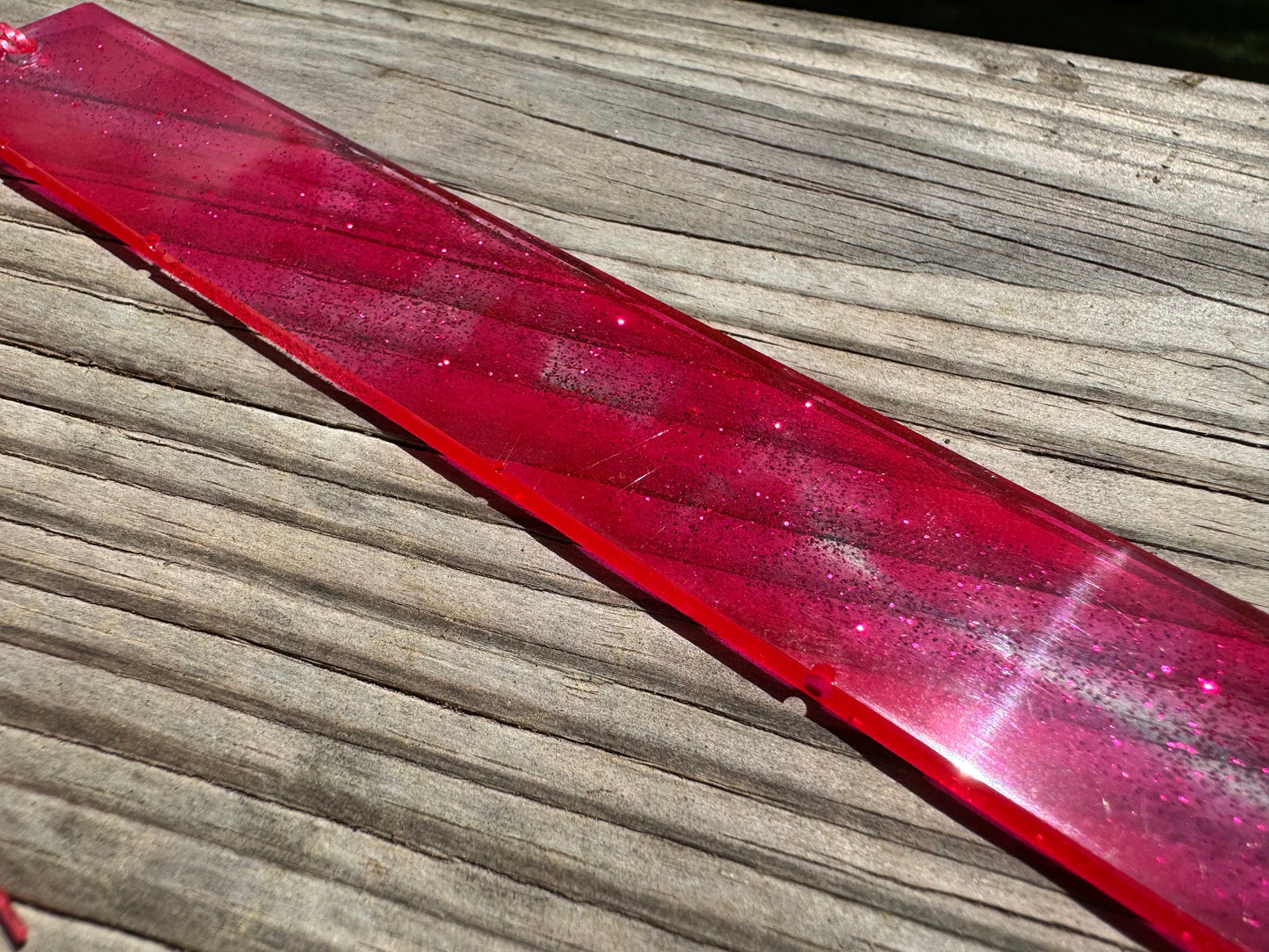 1.2 x 7.7 Flexible Bookmark Hot Pink Pink Glitter with Pink Tassel