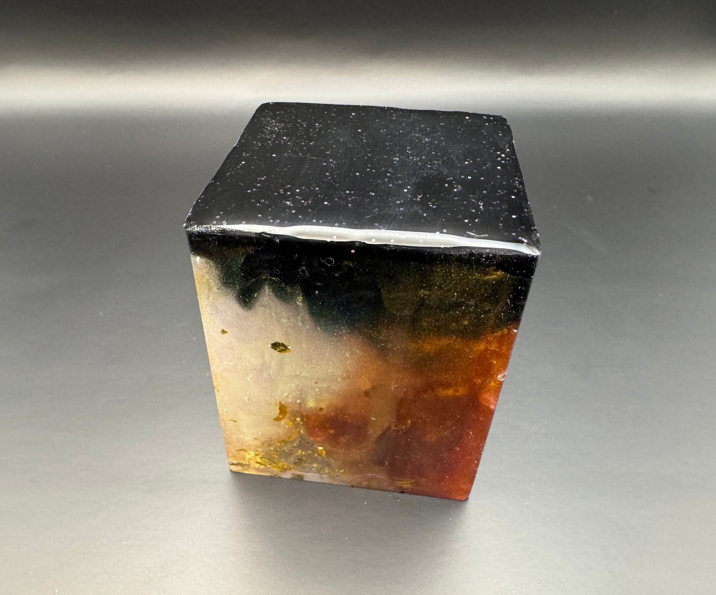 Square Brush Pen Cup Epoxy Resin Metallic Blue White Orange Pink Yellow Black