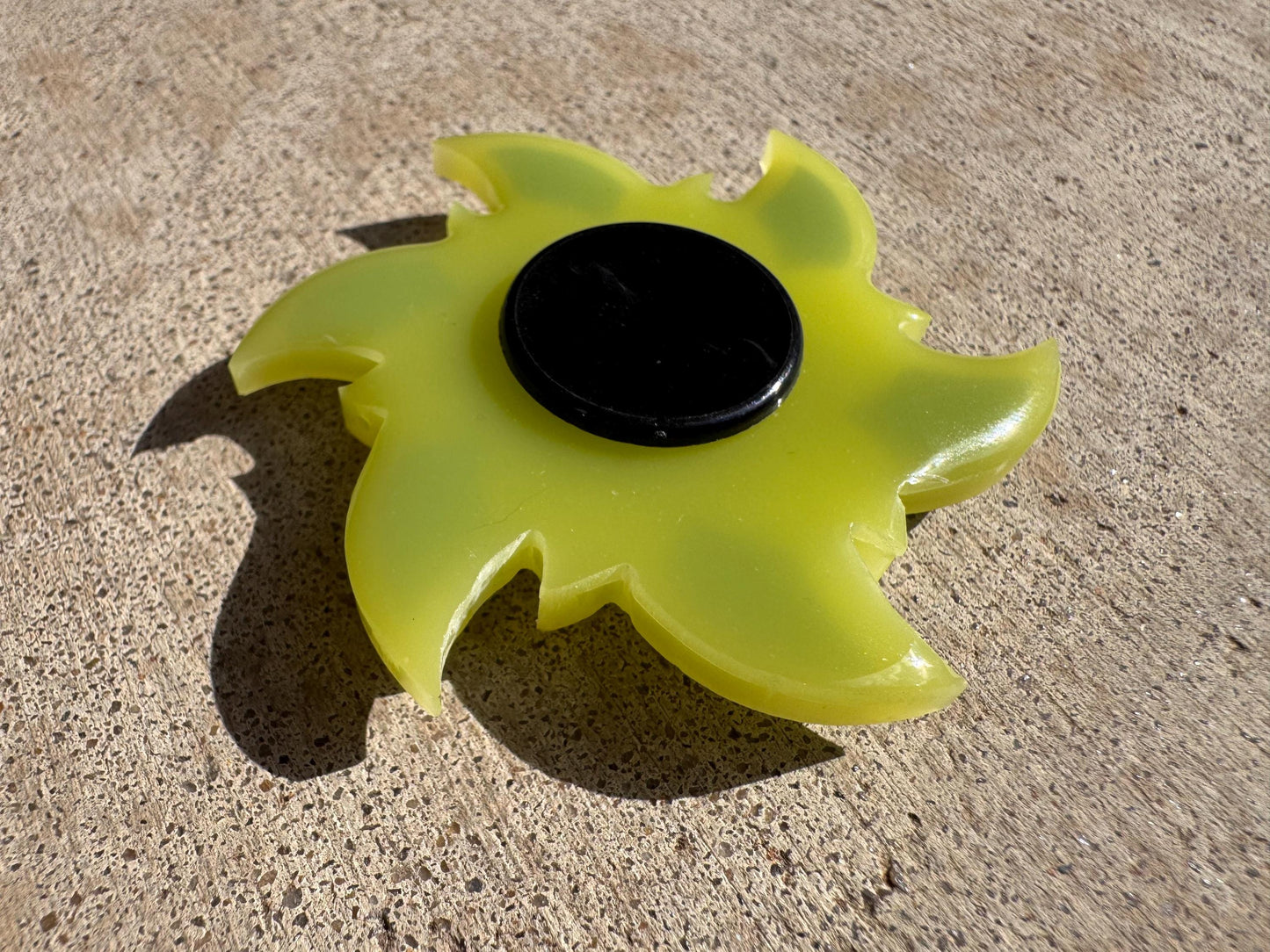 Lime Green Dark Green Glow In The Dark Sun Blast Fidget Spinner Epoxy Resin