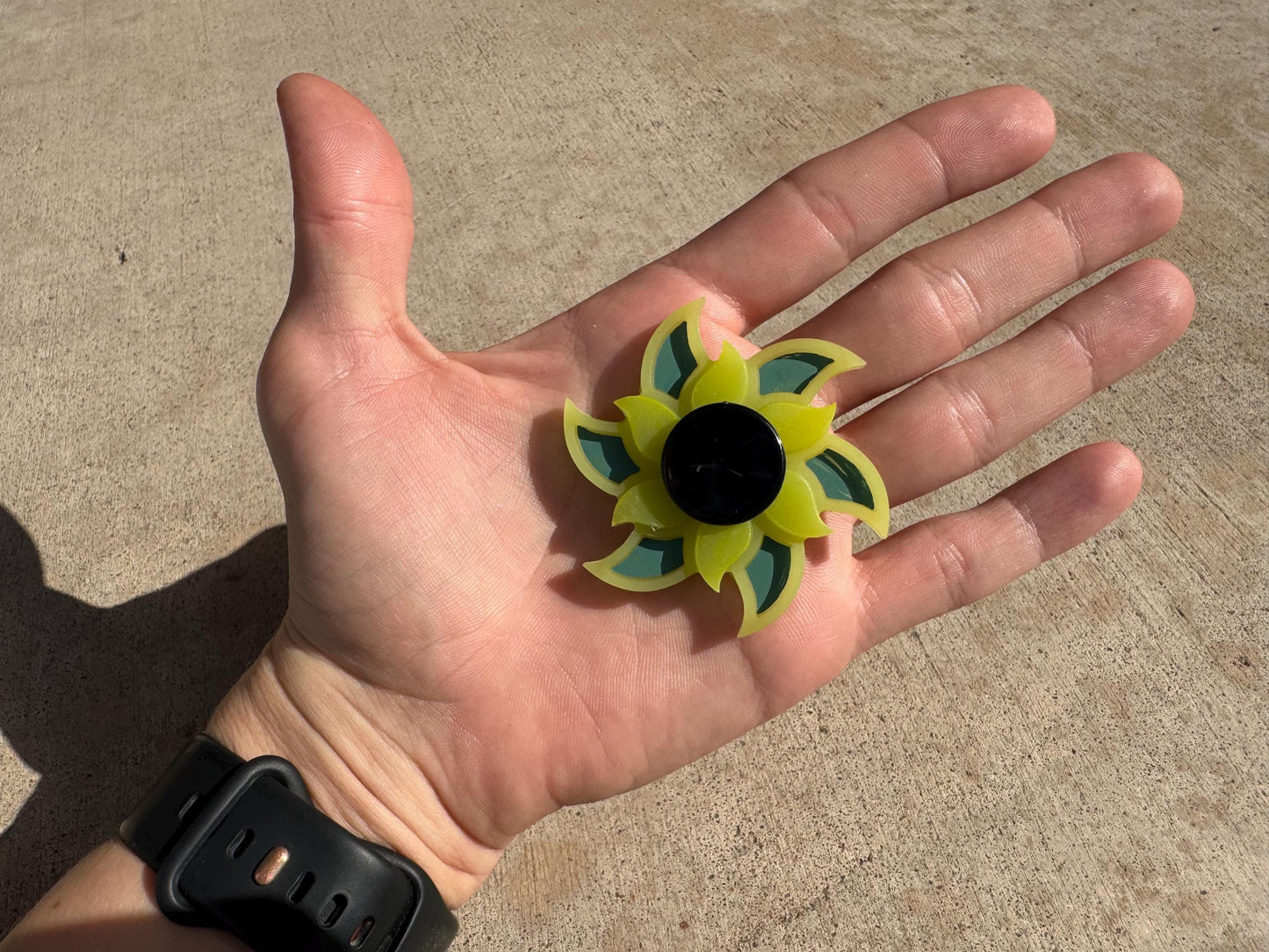 Lime Green Dark Green Glow In The Dark Sun Blast Fidget Spinner Epoxy Resin