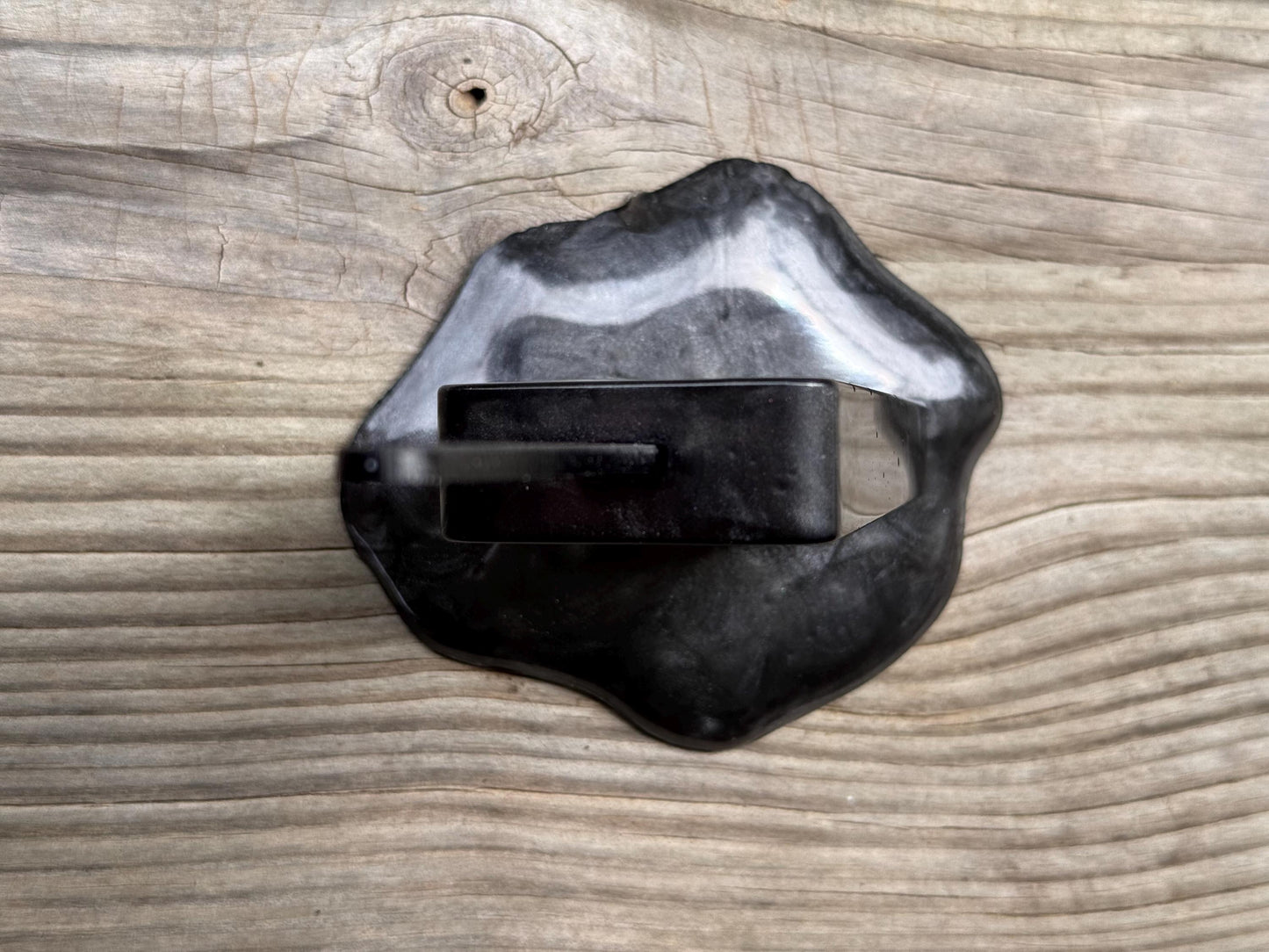 Black Metallic Mica Melting Popsicle with Silver Glitter Black Stick Epoxy Resin