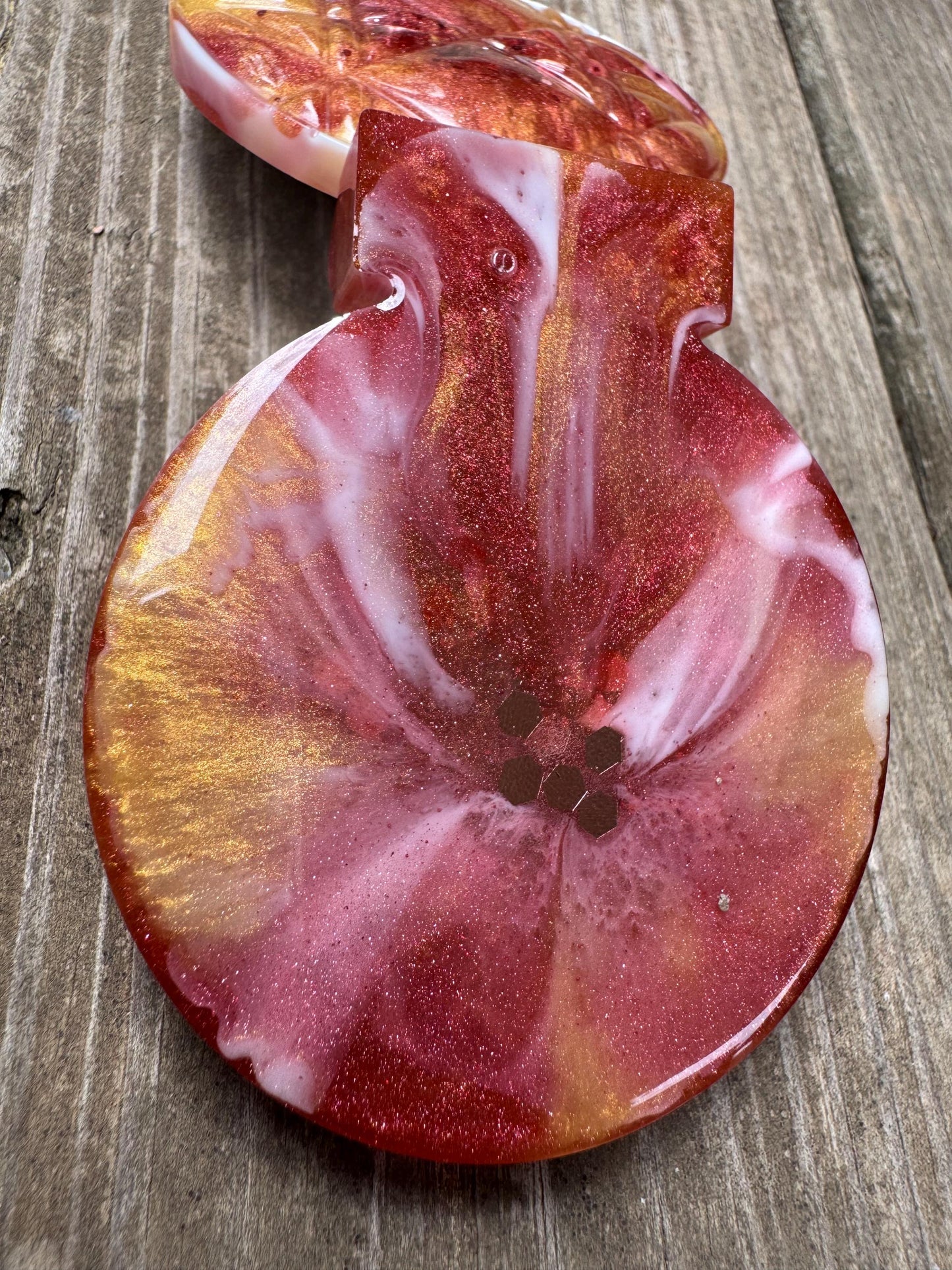 Metallic Rose Gold Gold White Marbled Beauty Compact Epoxy Resin