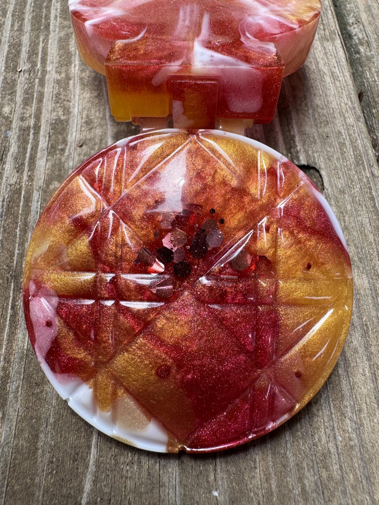 Metallic Rose Gold Gold White Marbled Beauty Compact Epoxy Resin