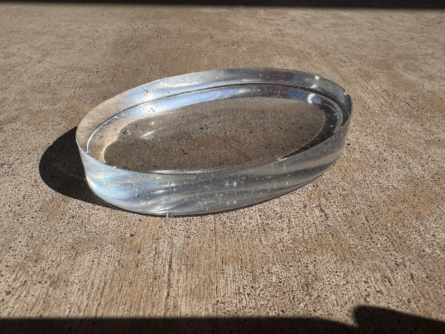 Clear with Bubbles Epoxy Resin Soap Dish