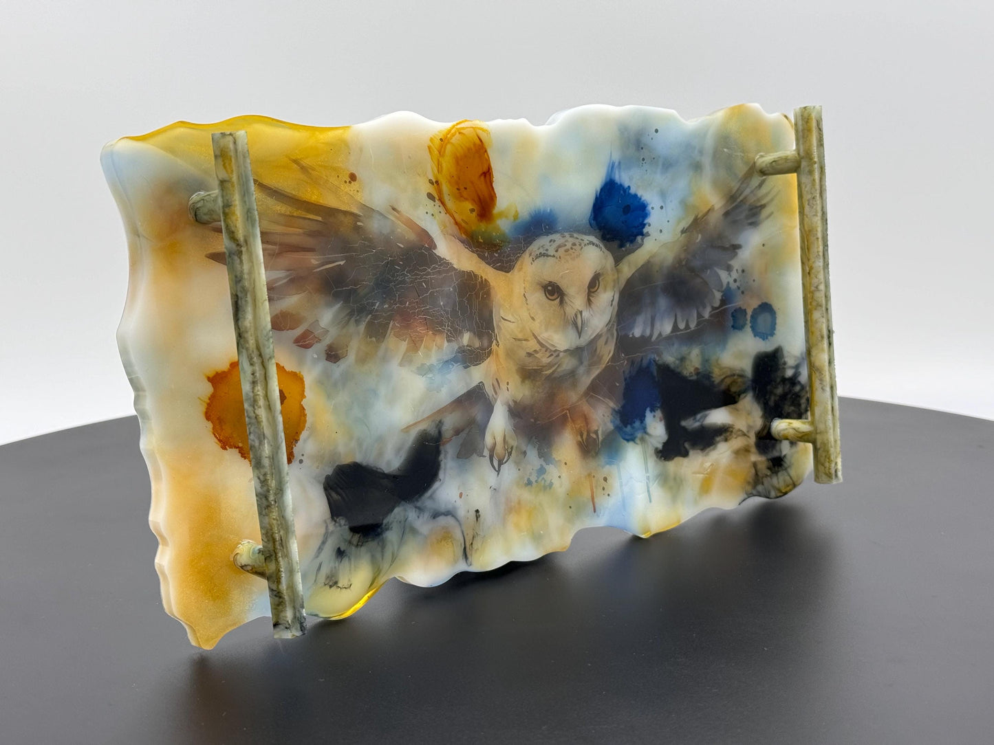 Small Custom Personalized Image Epoxy Resin Tray 12 x 6.5 inch