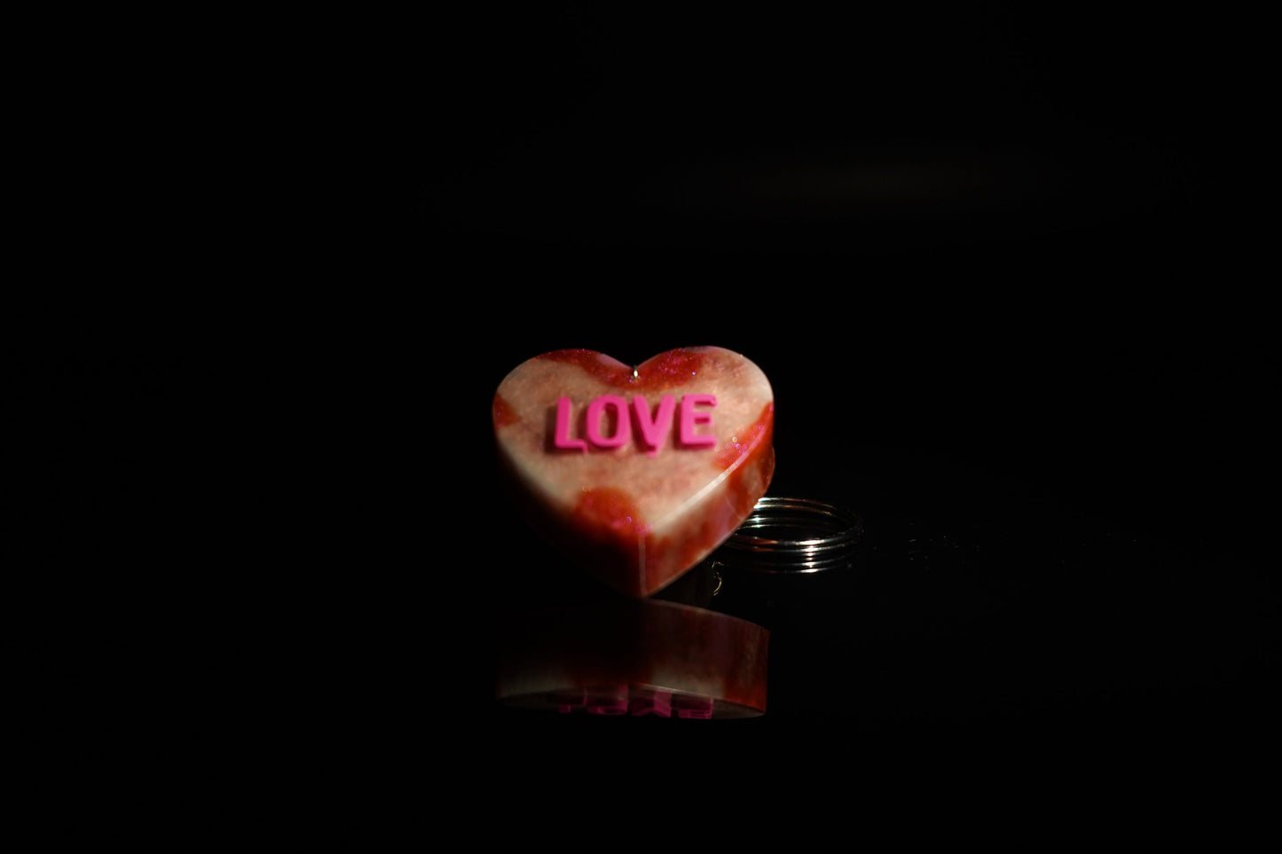 Personalized Customizable Sweethearts Conversation Hearts Epoxy Resin Custom Heart Shaped Charm Keychain Valentines Day Gift Pocket Fidget