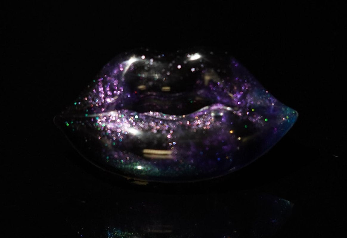 Personalized Custom Lips Epoxy Resin Charm Keychain Pocket Fidget
