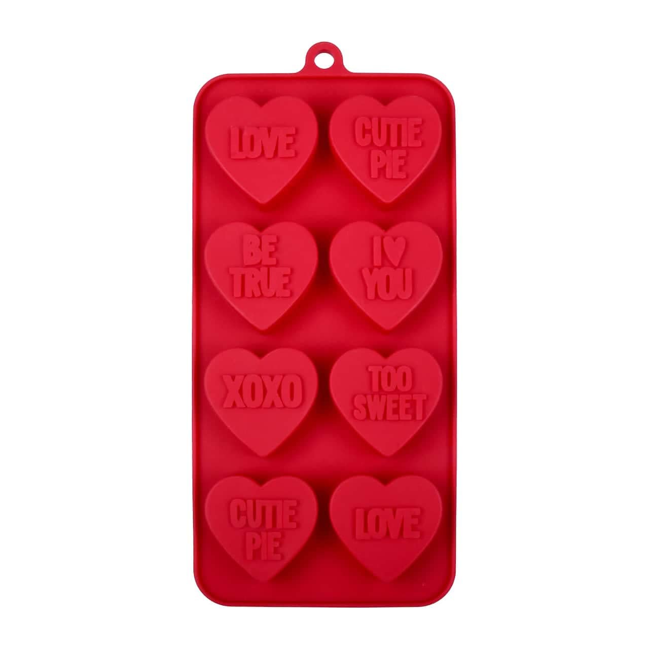 Sweethearts Conversation Hearts "LOVE" Epoxy Resin Heart Shaped Charm Keychain Valentines Day Gift Pocket Fidget Red & White