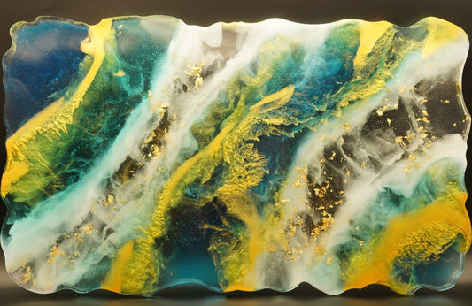 Small Custom Personalized Image Epoxy Resin Tray 12 x 6.5 inch