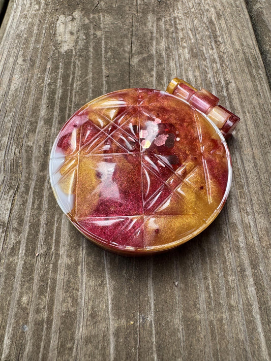 Metallic Rose Gold Gold White Marbled Beauty Compact Epoxy Resin