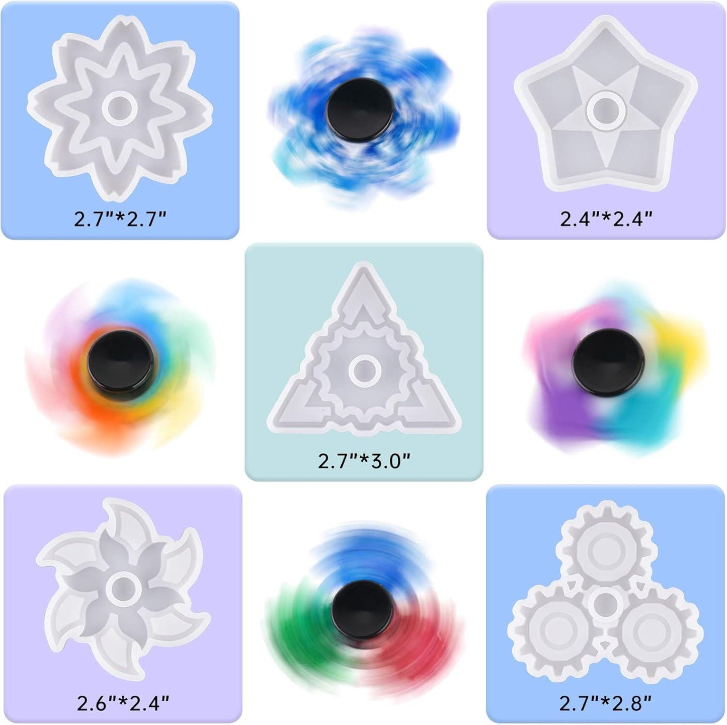 Translucent UV Yellow Star Shape Fidget Spinner Epoxy Resin