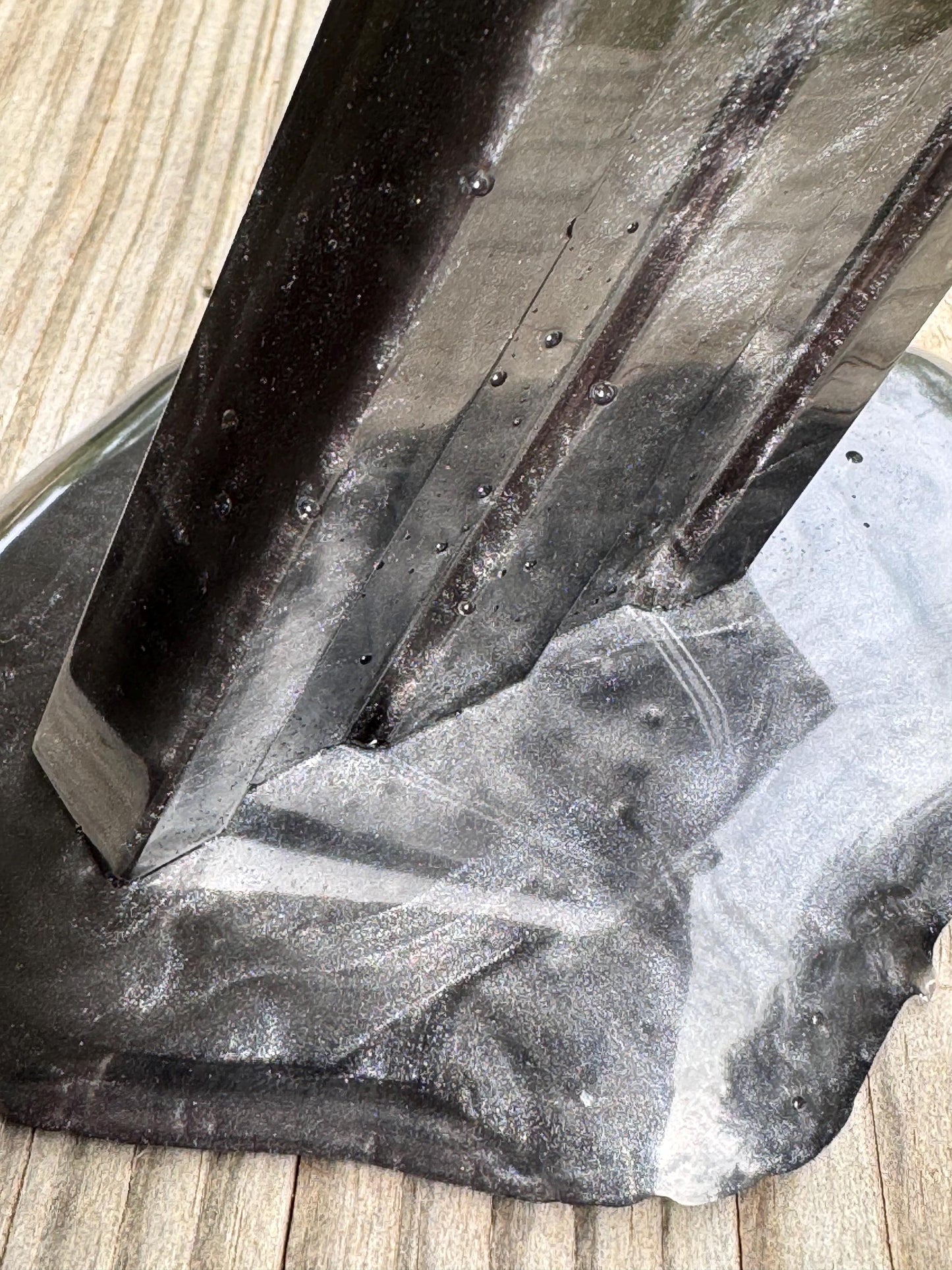 Black Metallic Mica Melting Popsicle with Silver Glitter Black Stick Epoxy Resin